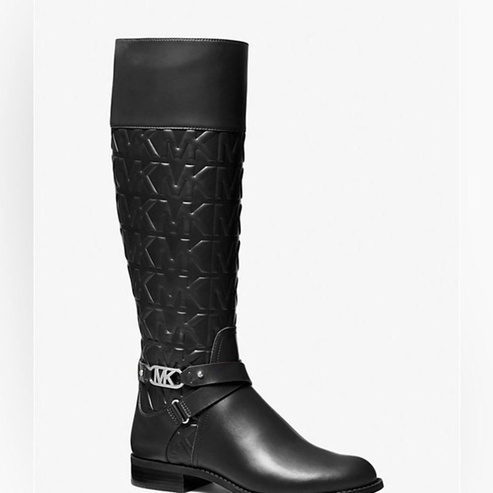 New Michael Kors Kincaid Embossed Riding Boot Sz 8 $345 - Picture 2 of 4